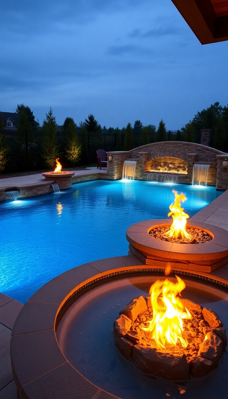Poolside Fire Features